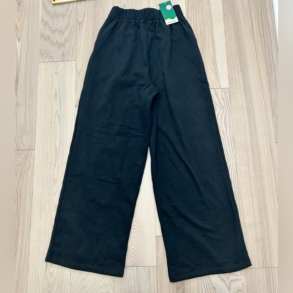 Halara High Waisted Plicated Side Pocket Wide Leg Fleece Casual Cotton Pants XS - Picture 4 of 7